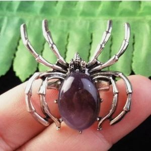 New Amethyst Spider Pin Brooch Pendant.